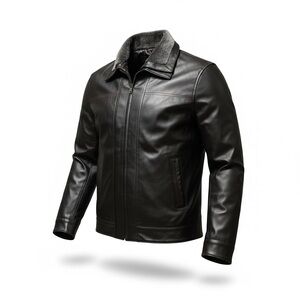 Brown faux leather jacket made in Italy new with tags